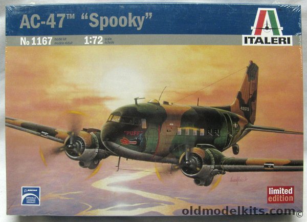Italeri 1/72 AC-47 Spooky Gunship 'Puff', 1167 plastic model kit